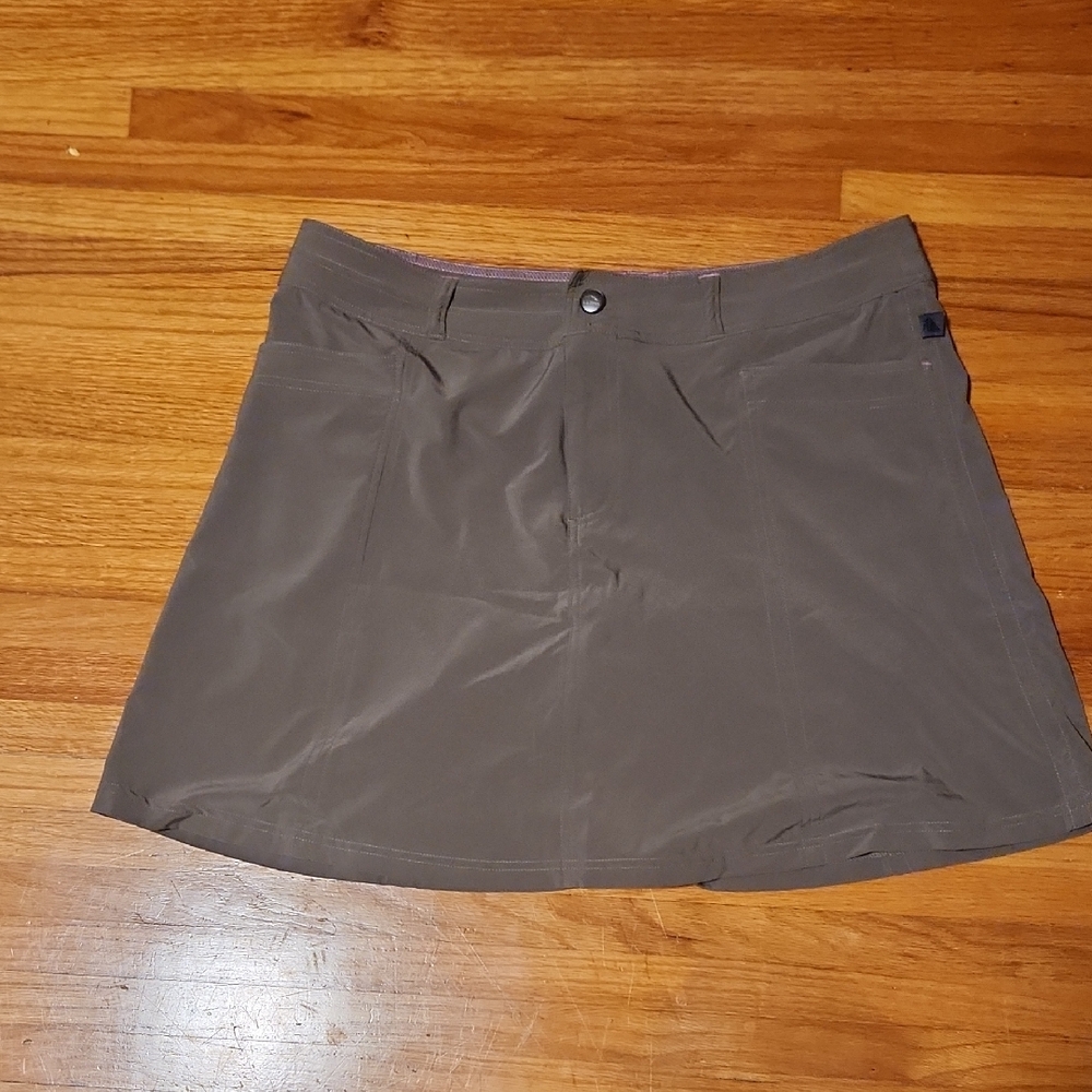 L.L. Bean Brown Skirt with Purple Trim